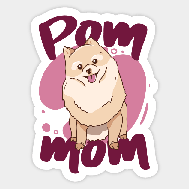 Pom Mom // Cute Pomeranian Mom Cartoon Sticker by SLAG_Creative